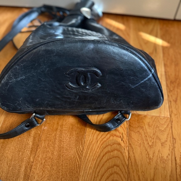 Chanel Vintage Lambskin Leather Bucket Backpack - Picture 10 of 10